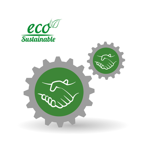 Eco design. Green icon. Isolated illustration , vector - Vector, Image