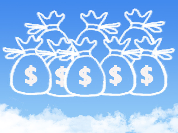 chmura worek pieniędzy w kształcie - Zdjęcie, obraz