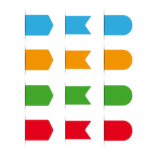 ベクター リボン セット - 赤、青、緑、オレンジ - ベクター画像