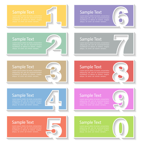 Infographics process template with set of numbers made of white line - Vektor, Bild