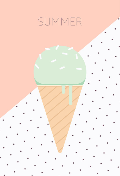 アイスクリーム、ベクトル図では、フラットなデザイン - ベクター画像