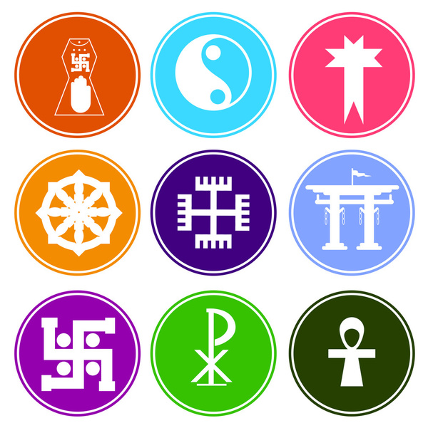 Барвисті символи релігійні символи
 - Вектор, зображення