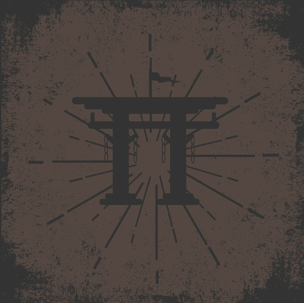 Grunge Torii Gate Fondo
 - Vector, imagen