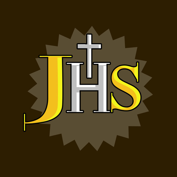 Vintage Style JHS Christogram Symbol - Vector, Image