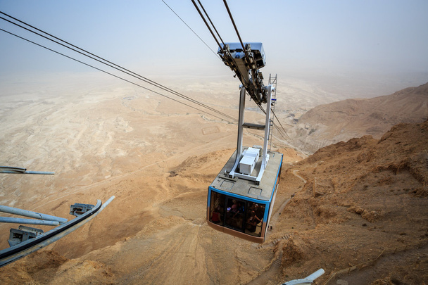 Kabelbaan naar beroemde Masada, dode Zeeregio - Foto, afbeelding