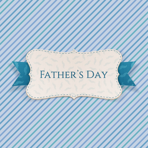 Fathers Day realistic Label with Ribbon and Text - Vektör, Görsel