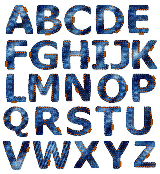 Denim alfabet - Foto, afbeelding