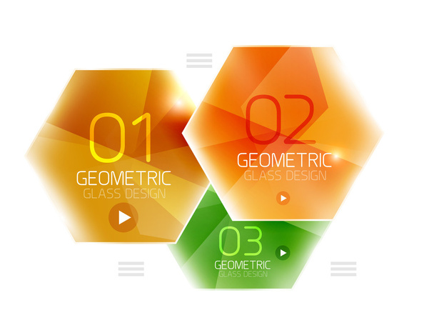 Colorful hexagon web box - Vector, afbeelding