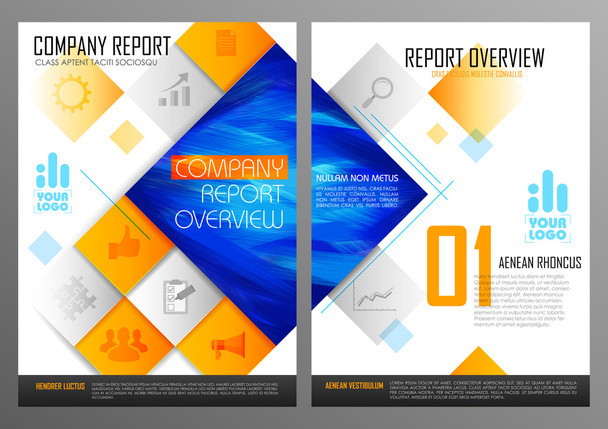Výroční zpráva a prezentace šablony design - Vektor, obrázek