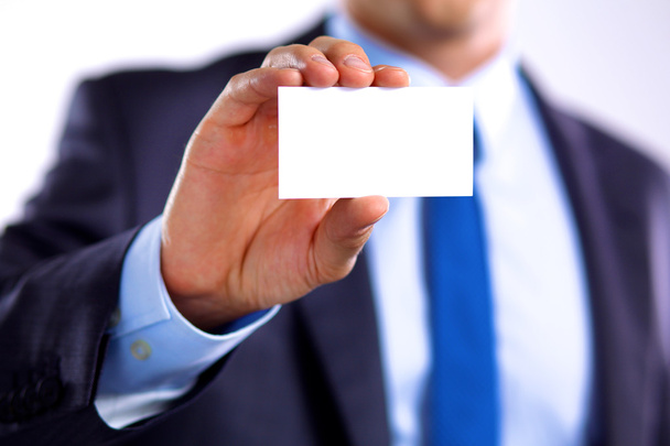 creative businessman holding out his business card - Photo, Image