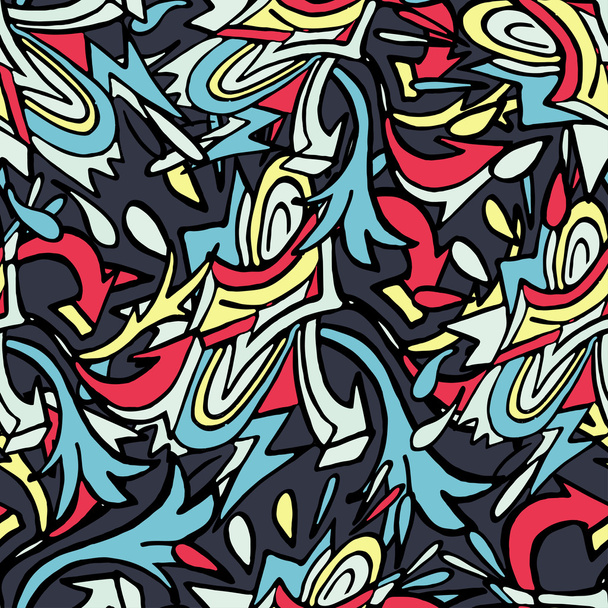 grunge colored graffiti seamless pattern - Vektör, Görsel