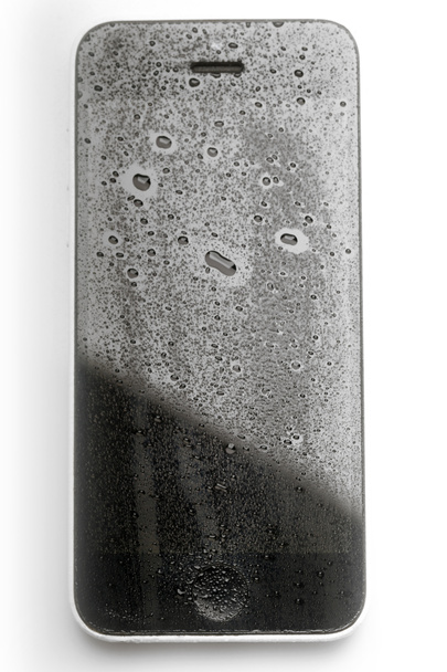 Смартфон з краплями води
 - Фото, зображення