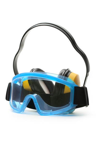 Gafas azules con auriculares
 - Foto, Imagen