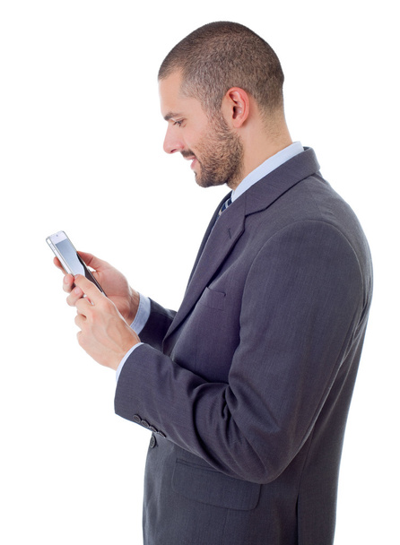 young business man on the phone, isolated - Photo, Image