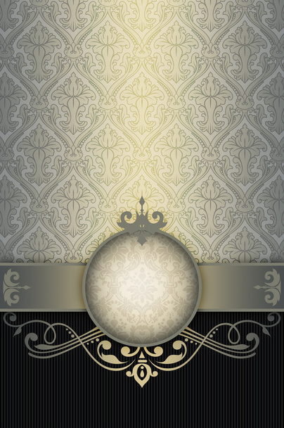 Decorative background with elegant border and vintage ornament. - 写真・画像
