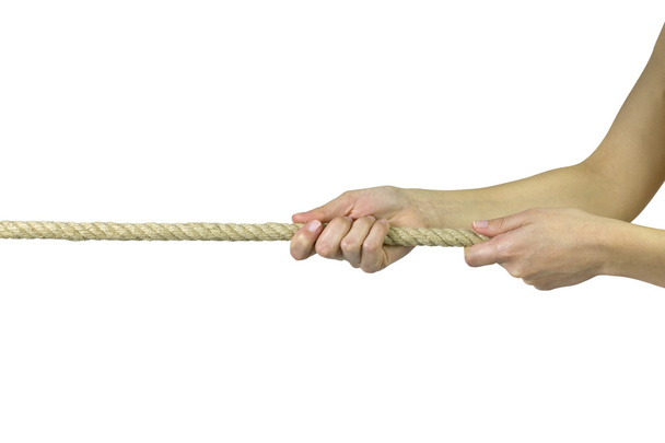 Één persoon touwtrekken  - Foto, afbeelding