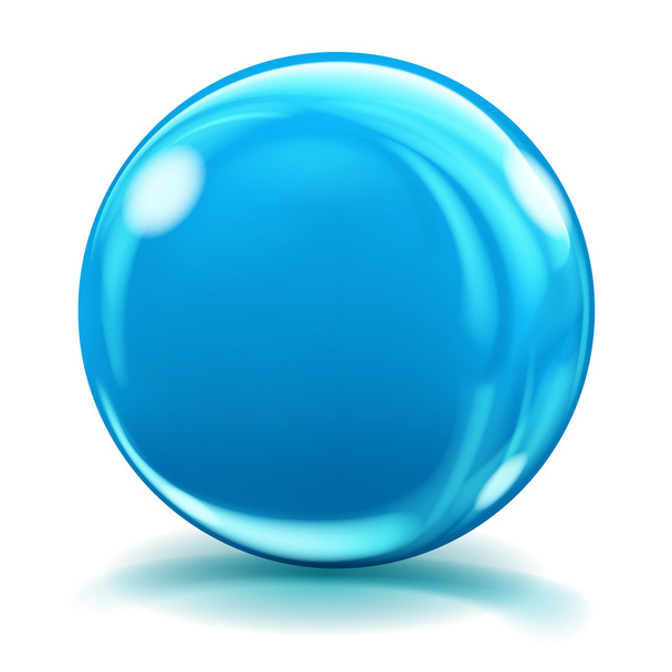 Grande esfera de vidro azul
 - Vetor, Imagem