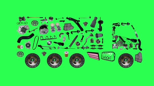 新しい予備パーツから組み立てイメージ トラック - 映像、動画