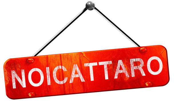 Noicattaro, 3D rendering, a red hanging sign - Foto, imagen