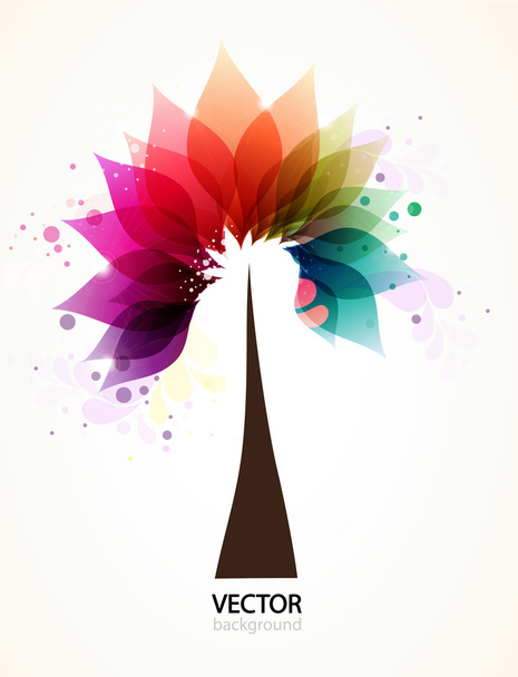 Abstract colorful background with tree - Вектор, зображення