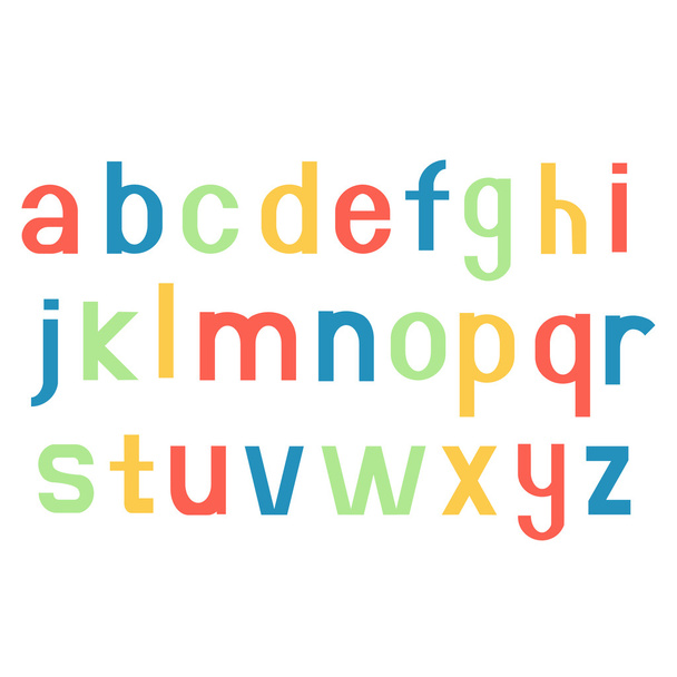 Alphabet vector fonts. Printed colorful letters - Vektor, Bild