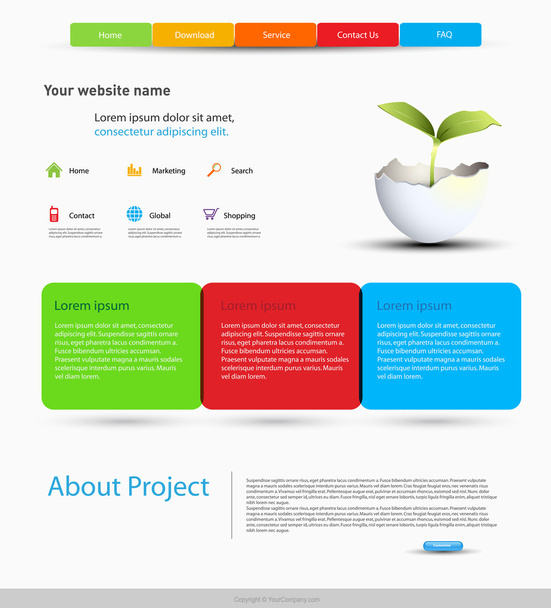 website design template, easy editable - Vetor, Imagem