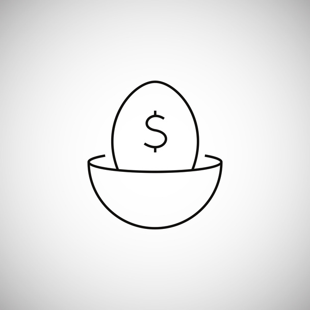 nest egg line art icon - Vector, imagen