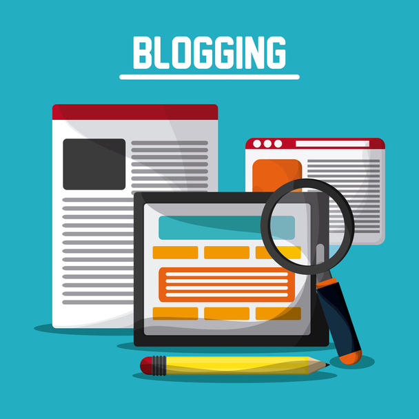 Blogging design. Media icon. Colorful illustration , vector - Vector, Image