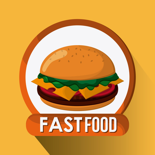 Fast Food Design. Menüpunkt. farbige Abbildung, Vektorgrafik - Vektor, Bild