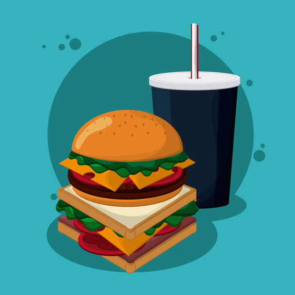 Fast Food design. Ícone de menu. Ilustração colorida, gráfico vetorial
 - Vetor, Imagem