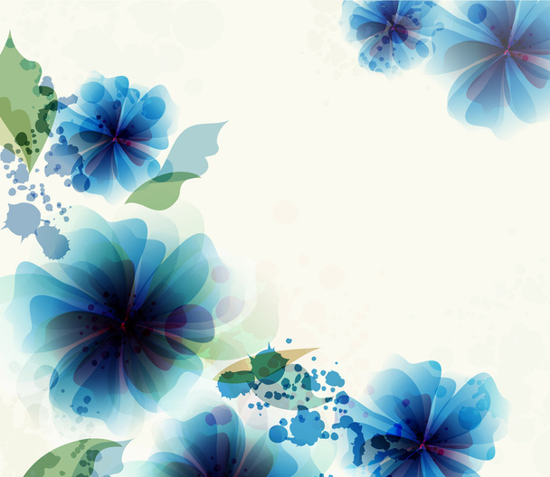 künstlerische blaue Blume Hintergrund - Vektor, Bild