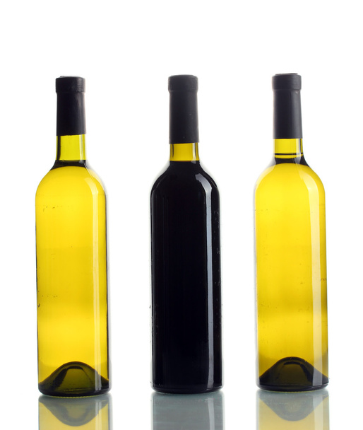 Bottles of wine isolated on white - Foto, Imagem