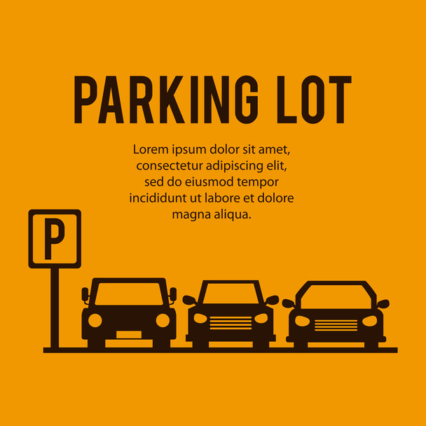 Parkplatzgestaltung. Park Ikone. gelber Hintergrund, Vektorgrafik - Vektor, Bild