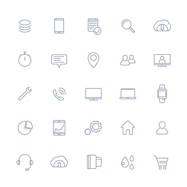 25 icônes business, commerce, finance line isolées sur blanc, illustration vectorielle
 - Vecteur, image