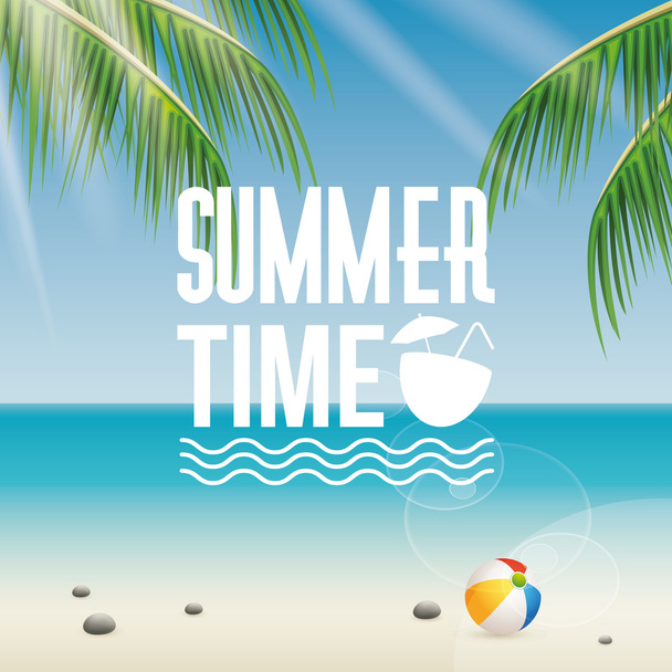 Summer Vacation label - Vecteur, image