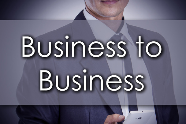 Business to Business - Young businessman with text - business co - Photo, Image