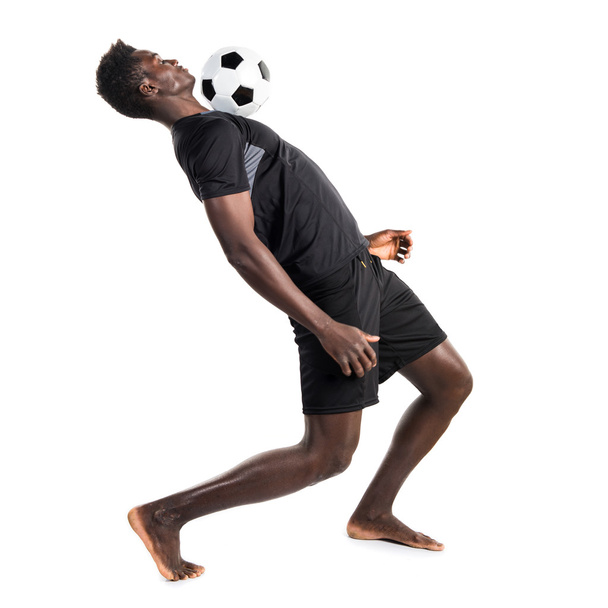 siyah adam futbol oynama - Fotoğraf, Görsel