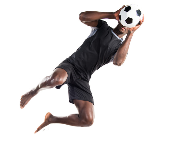 サッカーの黒人男性 - 写真・画像