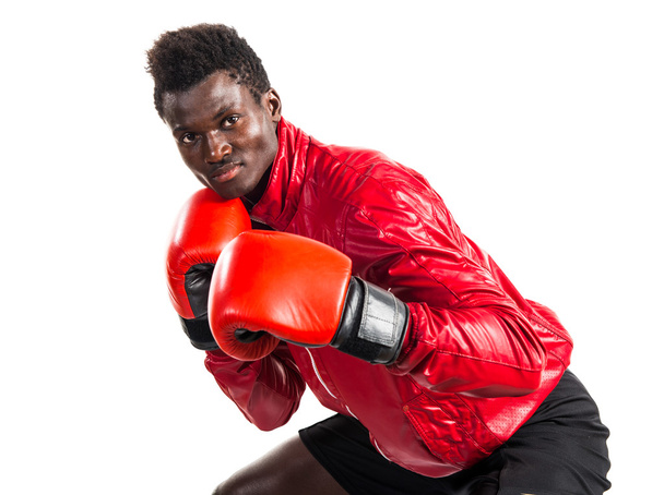 Black man with boxing gloves - Фото, изображение