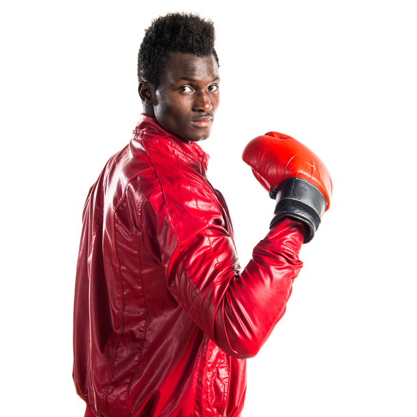 Black man with boxing gloves - Foto, afbeelding