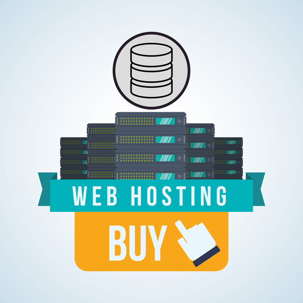 Web Hosting terv. Az adatközpont ikonra. Különálló illusztrációk, vektoros - Vektor, kép