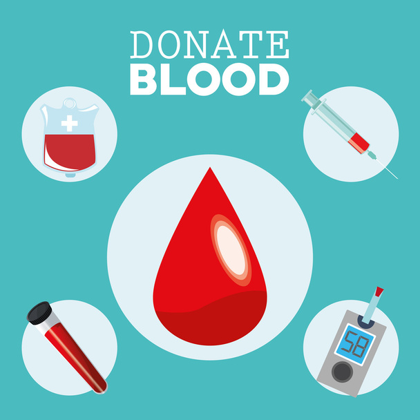 血寄付の設計、医療・健康の概念 - ベクター画像