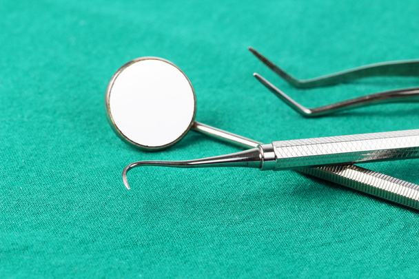 Set of metal medical equipment tools for teeth dental care - Фото, изображение