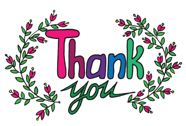 Card Thank you with flower - Vector, Image