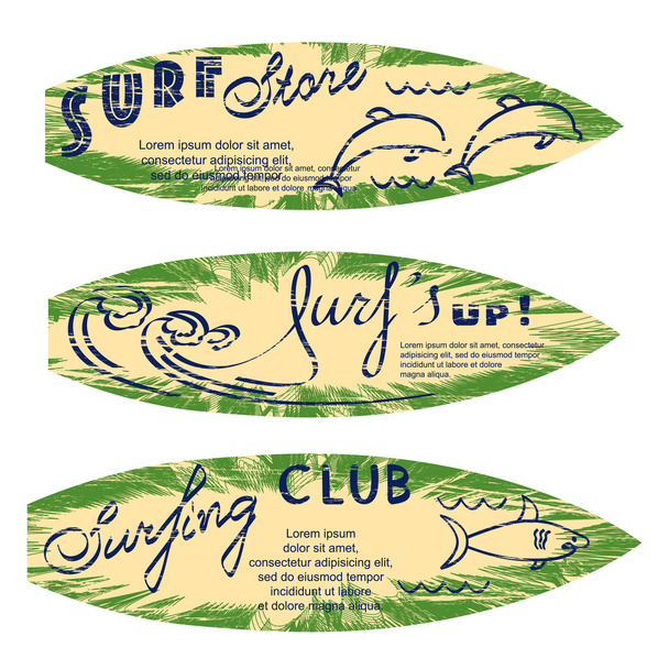 σύνολο surf λογότυπα - Διάνυσμα, εικόνα