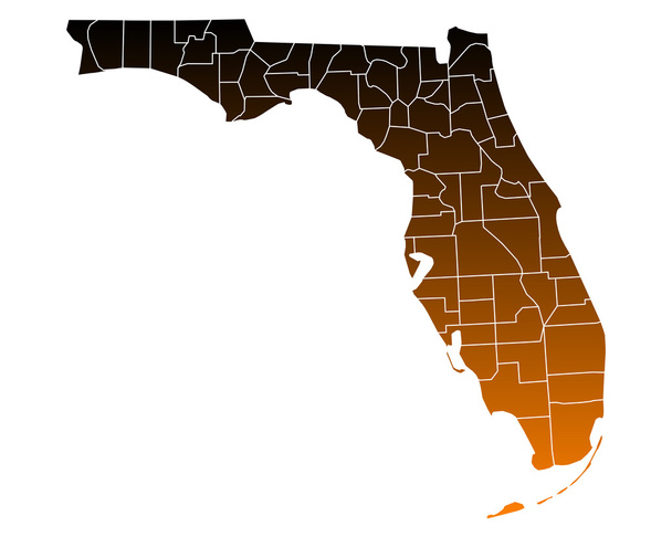 Mapa exacto de Florida
 - Vector, Imagen