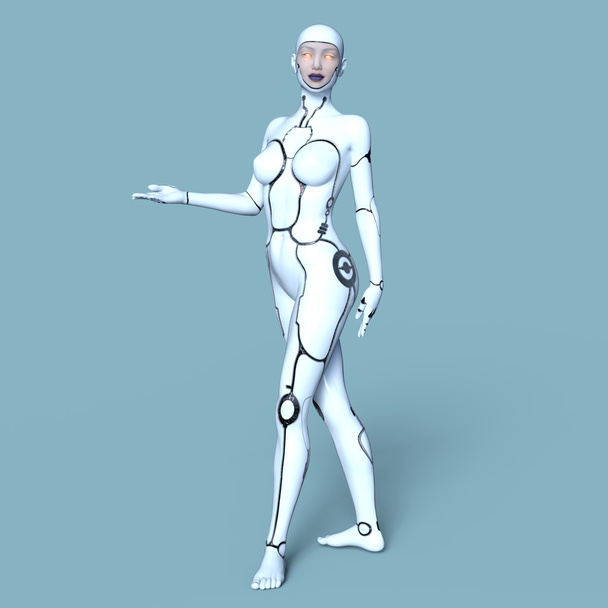 3D CG rendering of a female robot - Fotoğraf, Görsel