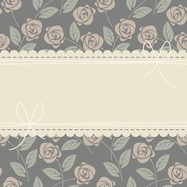 Perfect lace frame with stylish roses - Vector, afbeelding