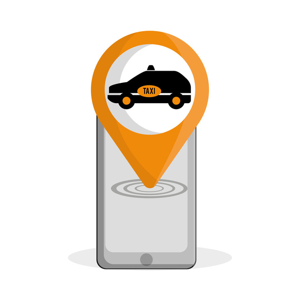 Taxidesign. Verkehrsikone. Vereinzelte Illustration - Vektor, Bild
