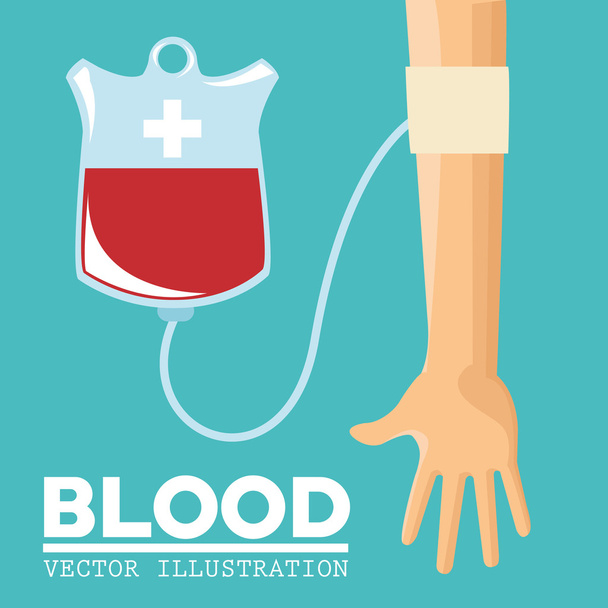Koncepcja projektowania, medycznych i opieki zdrowotnej darowizny krew - Wektor, obraz